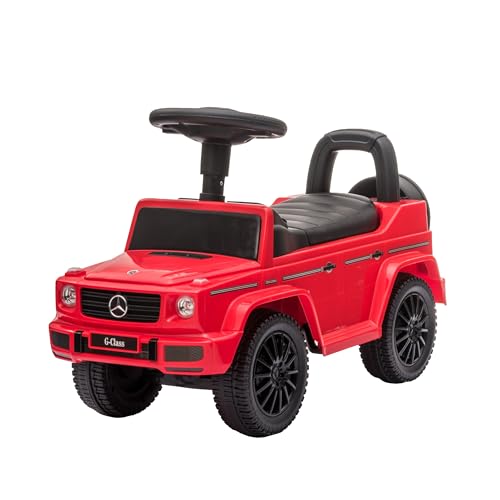 Baroni Toys SUV Mercedes Ride-On Schiebeauto für Kinder von 1-4 Jahren, realistische Geräusche, rutschfeste Räder, Ablagefach, 69,5 x 29 x 43 cm Rot von Baroni Toys