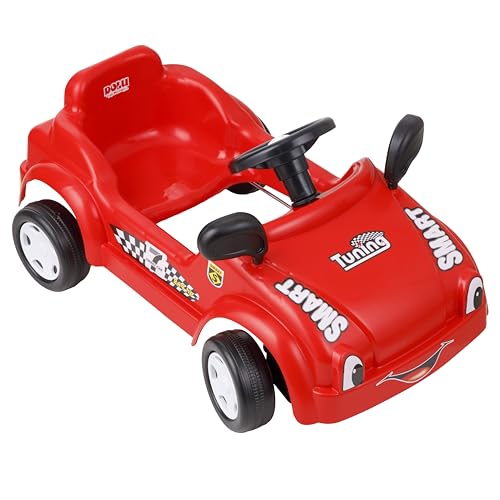 Baroni Toys Speedy Drive für Kinder, Babycar mit Pedalen aus Kunststoff mit Hupe und verstellbaren Spiegeln, 2 5 Jahre, 42 x 79 x 49 cm (Rot) von Baroni Toys