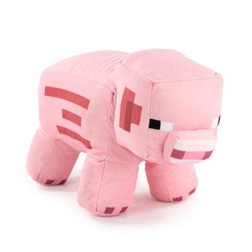 Plüsch Minecraft Videospielfiguren - Enderman, Lama , Ozelot, Schwein, Steve, Alex, Creeper, Wolf - Größen je nach Modell - Super Soft Qualität (Schwein) von BARRADO