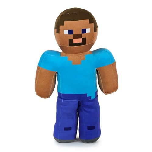 BARRADO Plüsch Minecraft Videospielfiguren - Enderman, Lama, Ozelot, Schwein, Steve, Alex, Creeper, Wolf - Größen je nach Modell - Super Soft Qualität (Steve) von BARRADO