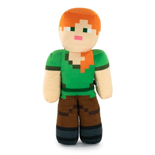 Plüsch Minecraft Videospielfiguren - Enderman, Lama, Ozelot, Schwein, Steve, Alex, Creeper, Wolf - Größen je nach Modell - Super Soft Qualität (Alex) von BARRADO