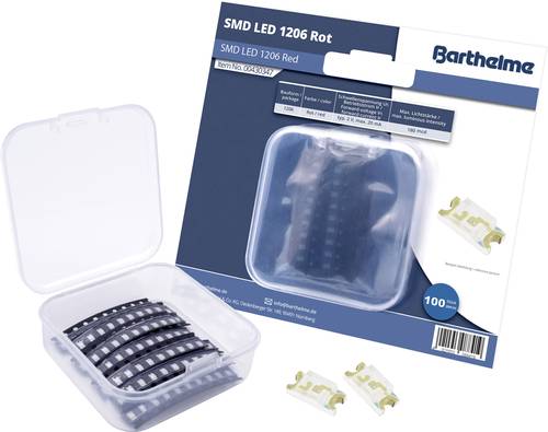 Barthelme SMD-LED-Set 1206 Rot 180 mcd 120° 20mA 2V 100 St. Bulk von Barthelme