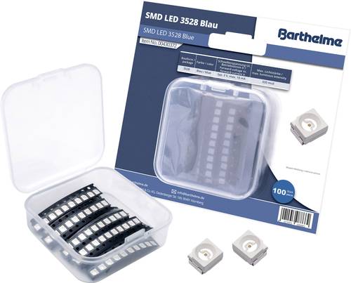 Barthelme SMD-LED-Set 3528 Blau 320 mcd 120° 18mA 3V 100 St. Bulk von Barthelme