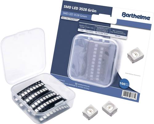 Barthelme SMD-LED-Set 3528 Grün 400 mcd 120° 18mA 3V 100 St. Bulk von Barthelme