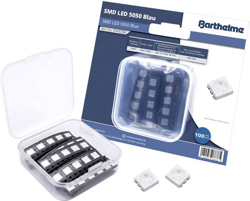 Barthelme SMD-LED-Set 5050 Blau 600 mcd 120° 60mA 3V 100 St. Bulk von Barthelme