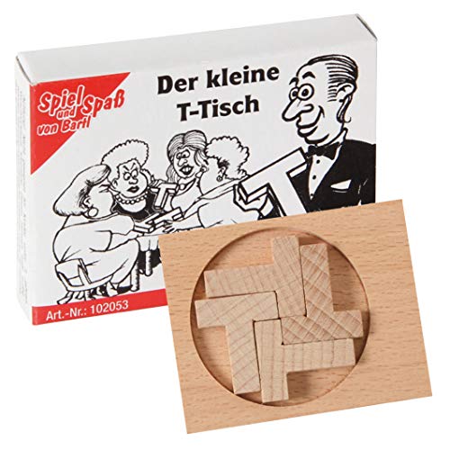 Bartl 102053 Mini-Holz-Puzzle Der kleine T-Tisch aus 5 kleinen Holzteilen von Bartl