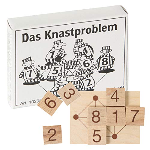 Bartl 102054 Mini-Holz-Puzzle Das Knastproblem aus einem kleinen Spielbrett und 8 Holzplättchen von Bartl