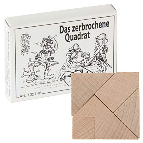 Bartl 102148 Mini-Holz-Puzzle Das zerbrochene Quadrat aus 5 kleinen Holzteilen von Bartl