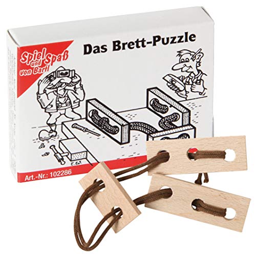 Bartl 102286 Mini-Holz-Puzzle Das Brett aus 3 kleinen Holzteilen und Einer Schnur von Bartl