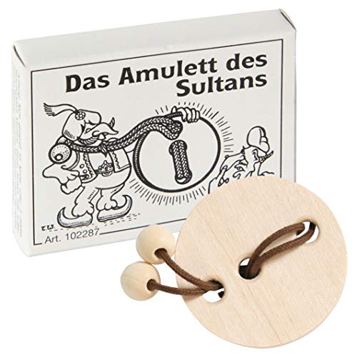 Bartl 102287 Mini-Holz-Puzzle Das Amulett des Sultans aus einem kleinen Holzamulett und Einer Schnur mit 2 Holzkugeln von Bartl