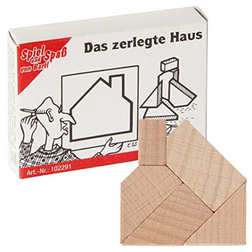 Bartl 102291 Mini-Holz-Puzzle Das zerlegte Haus aus 5 kleinen Holzteilen von Bartl