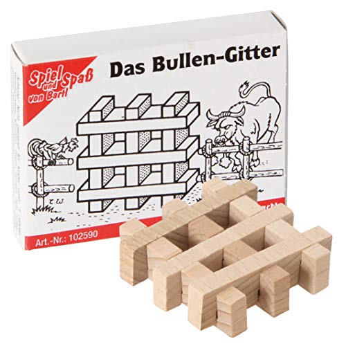 Bartl 102590 Mini-Holz-Puzzle Das Bullen-Gitter aus 6 kleinen Holzteilen von Bartl