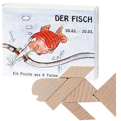 Bartl 102653 Mini-Sternzeichen-Puzzle Fisch - Holzpuzzle aus 6 Teilen von Bartl