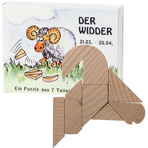 Bartl 102654 Mini-Sternzeichen-Puzzle Widder - Holzpuzzle aus 7 Teilen von Bartl
