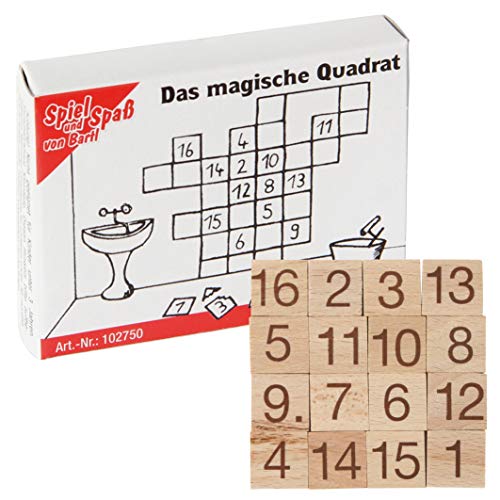 Bartl 102750 Mini-Holz-Puzzle Das magische Quadrat aus 16 kleinen Holzteilen von Bartl