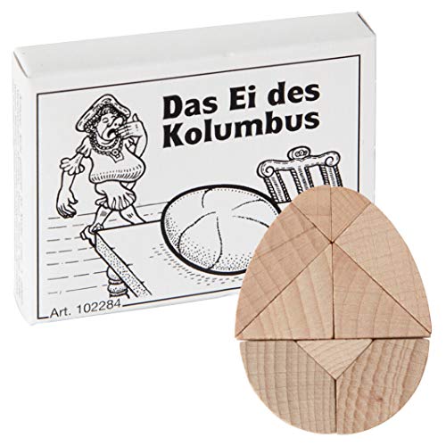 Bartl 102284 Mini-Holz-Puzzle Das Ei des Kolumbus aus 9 kleinen Holzteilen von Bartl