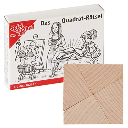 Bartl 102147 Mini-Holz-Puzzle Das Quadrat-Rätsel aus 4 kleinen Holzteilen von Bartl