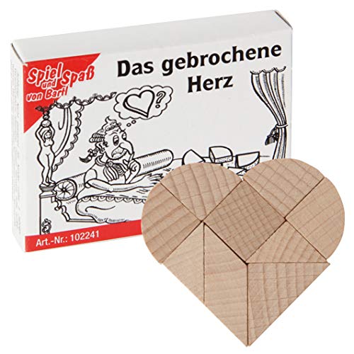 Bartl 102241 Mini-Holz-Puzzle Das gebrochene Herz aus 9 kleinen Holzteilen von Bartl