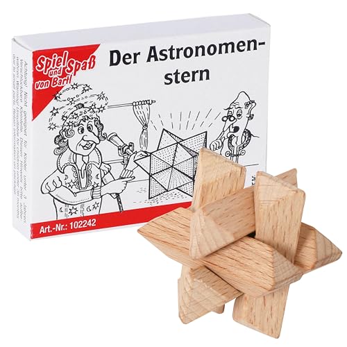 Bartl 102242 Mini-Holz-Puzzle Der Astronomenstern aus 6 kleinen Holzteilen von Bartl