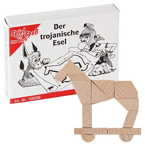 Bartl 109296 Mini-Holz-Puzzle Der trojanische Esel aus 14 kleinen Holzteilen von Bartl
