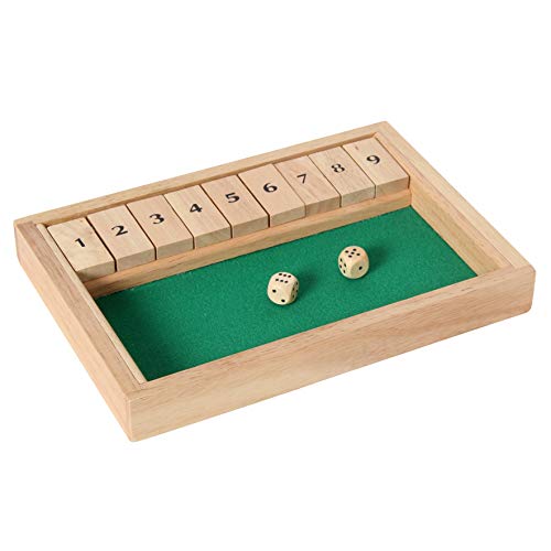 Bartl 107990 Klappenspiel, Shut The Box, Würfelspiel, hochwertige Ausführung aus Buchenholz von Bartl