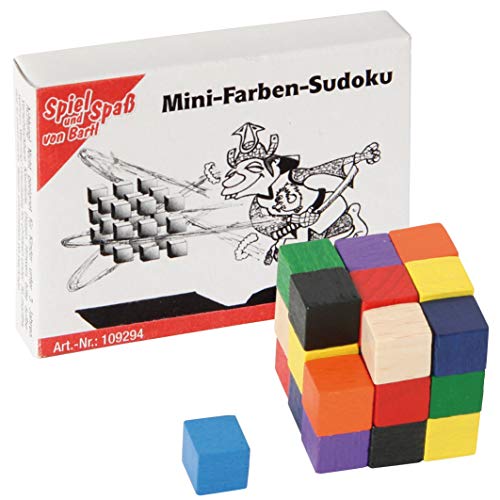 Bartl 109294 Mini-Holz-Puzzle Mini-Farben-Sudoku aus 27 kleinen Holzteilen von Bartl