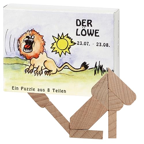 Bartl 102658 Mini-Sternzeichen-Puzzle Löwe - Holzpuzzle aus 8 Teilen von Bartl