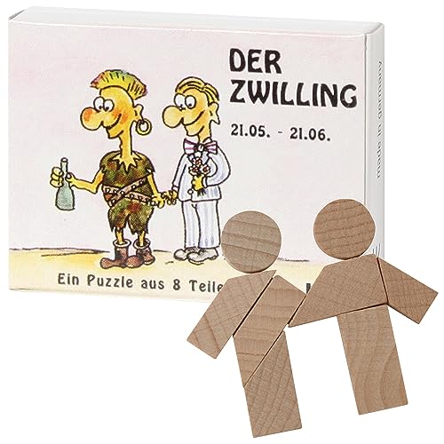 Bartl 102656 Mini-Sternzeichen-Puzzle Zwilling - Holzpuzzle aus 8 Teilen von Bartl