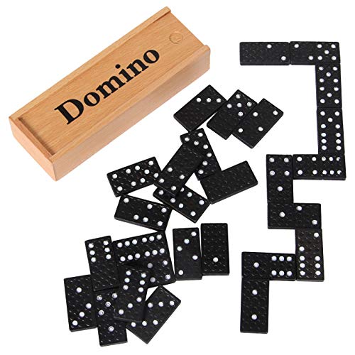 Bartl 101729 Domino Holzsteine in schöner Buchenholzkiste zur Aufbewahrung (28 Spielsteine 3,7 x 1,8 cm) von Bartl