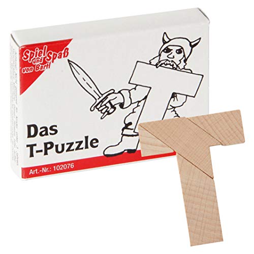 Bartl 102076 Mini-Holz-Puzzle Das T-Puzzle aus 4 kleinen Holzteilen von Bartl