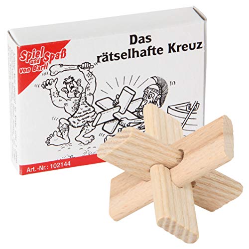 Bartl 102144 Mini-Holz-Puzzle Das rätselhafte Kreuz aus 3 Holzteilen von Bartl