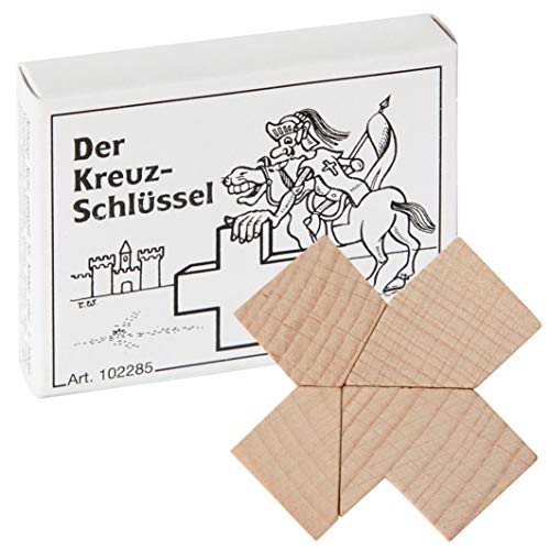 Bartl 102285 Mini-Holz-Puzzle Der Kreuz-Schlüssel aus 4 kleinen Holzteilen von Bartl