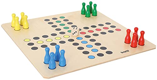 Bartl 106616 Brettspiel Ludo groß aus Holz XXL Format 50cm x 50cm | Ideal für Kinder und Senioren von Bartl