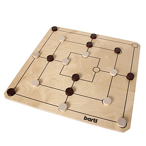 Bartl 107349 Brettspiel Mühle und Dame groß aus Holz XXL Format 50cm x 50cm ideal für Kinder und Senioren von Bartl