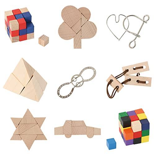 Bartl 500264 Knobelspiele aus Holz Puzzle Set A (9 Puzzles) Geschicklichkeitsspiele für Erwachsene und Kinder von Bartl