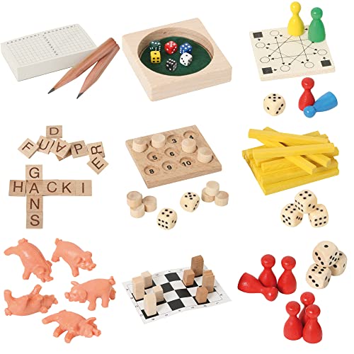Bartl 500278 9 beliebte Mini-Spiele aus Holz für Erwachsene und Kinder von Bartl