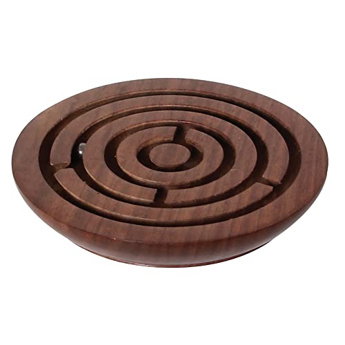 Holzlabyrinth rund - exklusives Geduldspiel aus Palisander von Bartl