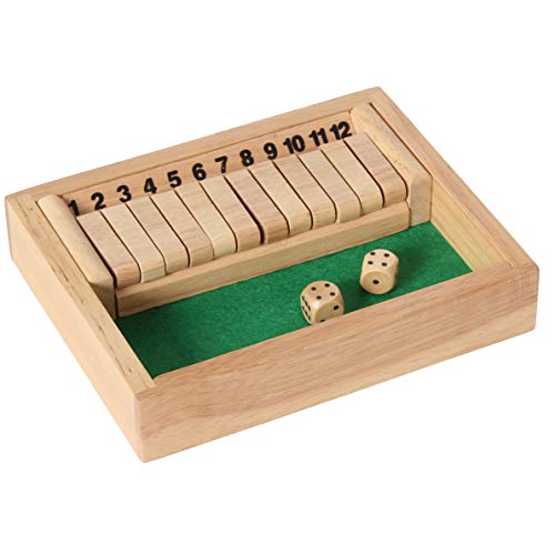 Bartl 110716 Klappenspiel, Shut The Box, Würfelspiel, hochwertige Ausführung aus Gummibaumholz von Bartl