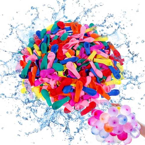 1000 Wasserbomben Balloons+1 Bündel mit je 37 Wasserbomben, Schnellfüller Wasserbomben, Bunt Gemischt Wasser Luftballons, Wasser Luftballons Selbstschließend, Wasserbomben Luftballons von Basetousual