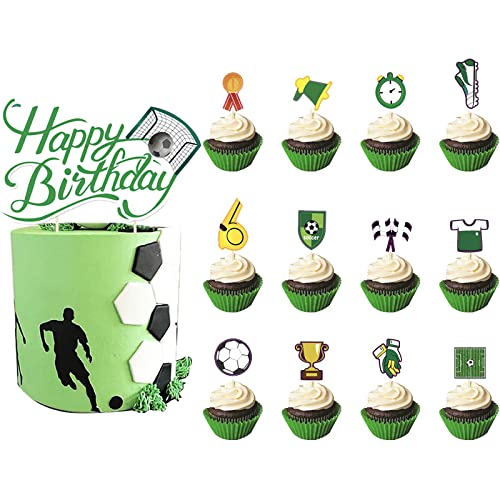 Pack of 25 Football Cupcake Toppers,Tortendeko Fussball,Fussball Deko Geburtstag Kinder,Tortendeko Fussball Essbar,Happy Birthday Cupcake Toppers for Football Sports Party Children's Birthday Pack of 25 Football Cupcake Toppers,Tortendeko Fussball,Fussball Deko Geburtstag Kinder,Tortendeko Fussball Essbar,Happy Birthday Cupcake Toppers for Football Sports Party Children's Birthday von Basetousual
