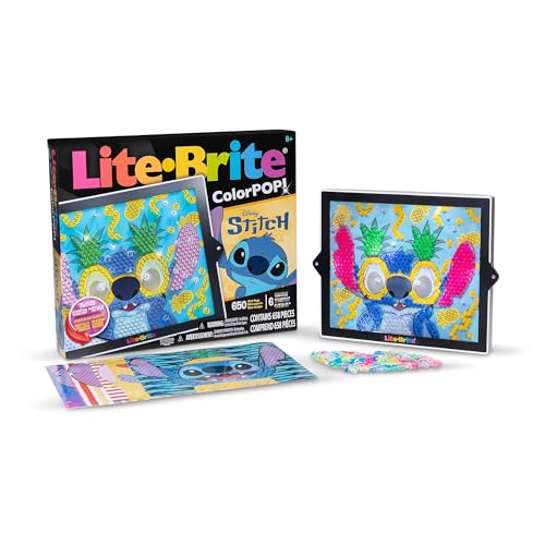 Basic Fun Lite-Brite Colorpop – Stitch – Leuchtendes Mosaikspielzeug für Kinder – Fördert Kreativität & Feinmotorik von Basic Fun