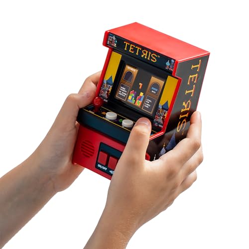Basic Fun Mini Tetris Arcade-Spielgerät, klassisches elektronisches Retro-Arcade-Spielzeug mit neuem TFT-Farbbildschirm, authentische Miniatur-Nachbildung, perfekt für alle Altersklassen von ARCADE CLASSICS