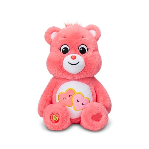 Care Bears 22084 14 Inch Medium Plush Love-A-Lot Bear, Collectable Cute Plush Toy, Cuddly Toys for Children, Aged 4 Years +,Pink von Care Bears
