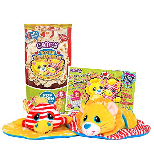 Cutetitos 39269 Budditos Food Pairings Serie, Buttered Popcorn Edition, zwei 7 Zoll Kuscheltiere, Best Friend Teddy, Stofftiere für Mädchen und Jungen, geeignet für Kinder ab 3 Jahren von Basic Fun