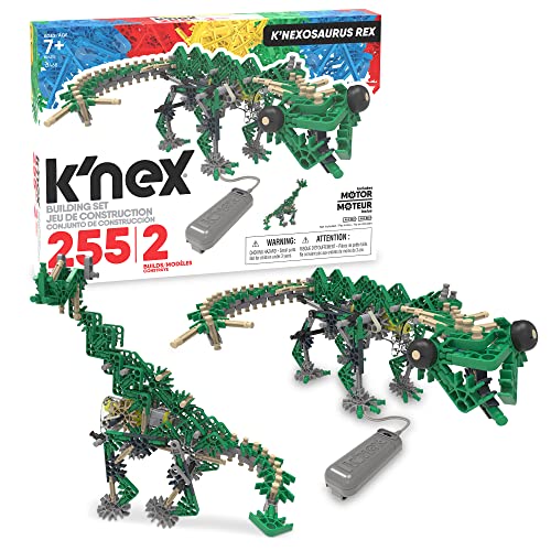 Basic Fun 12468 Osaurus K'NEX Classics 255 Pc/ 2 Model-K'Nexosaurus Rex Building Set (Motorised), Mehrfarbig von Basic Fun