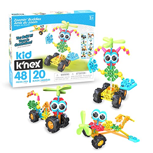 Basic Fun 85053 Steam Kid K'NEX Zoomin' Buddies 20 Modellbauset, 48-teilig, Mehrfarbig von Basic Fun