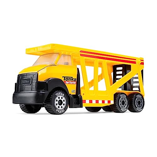 Basic Fun Tonka Steel Classics Autotransporter, 6263, kaltgewalzter Stahl, langlebiges Transportspielzeug für drinnen und draußen, fantasievolles, Fahrzeugspiel für Kinder im Alter von 3+ Jahren von Tonka