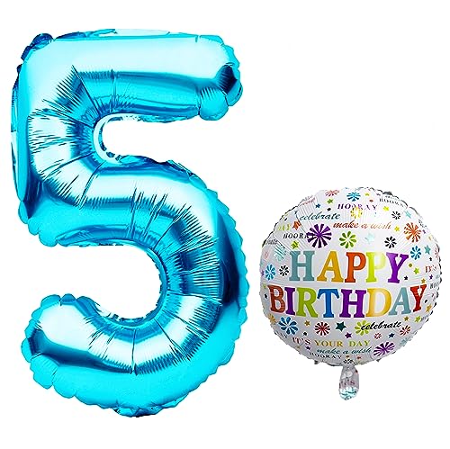 Luftballon 5. Geburtstag • XXL Riesen Folienballon SET • 101CM + 45 cm Ballon + 5M Deko Band • Folienballon 5 • Helium geeignet • Wiederverwendbar • Geburtstagsdeko Jungen Mädchen Ballon Zahl Ballon 5 Luftballon 5. Geburtstag • XXL Riesen Folienballon SET • 101CM + 45 cm Ballon + 5M Deko Band • Folienballon 5 • Helium geeignet • Wiederverwendbar • Geburtstagsdeko Jungen Mädchen Ballon Zahl Ballon 5 von Bastelbär