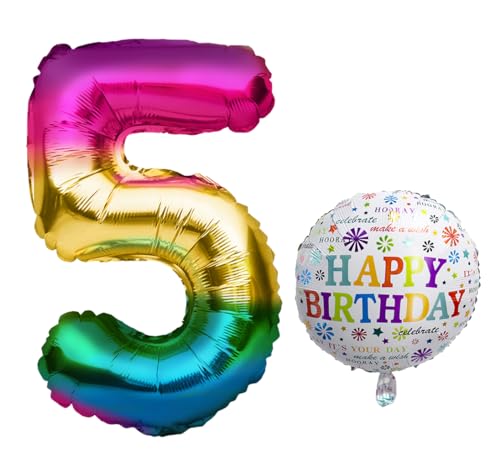 Luftballon 5. Geburtstag • XXL Riesen Folienballon SET • 101cm + 45 cm Ballon + 5M Deko Band • Folienballon 5 • Helium geeignet • Wiederverwendbar • Geburtstagsdeko Jungen Mädchen Ballon Zahl Ballon 5 Luftballon 5. Geburtstag • XXL Riesen Folienballon SET • 101cm + 45 cm Ballon + 5M Deko Band • Folienballon 5 • Helium geeignet • Wiederverwendbar • Geburtstagsdeko Jungen Mädchen Ballon Zahl Ballon 5 von Bastelbär
