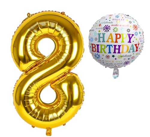 Luftballon 8. Geburtstag • XXL Riesen Folienballon SET • 101cm + 45 cm Ballon + 5M Deko Band • Folienballon 8 • Helium geeignet • Wiederverwendbar • Geburtstagsdeko Jungen Mädchen Ballon Zahl Ballon 8 Luftballon 8. Geburtstag • XXL Riesen Folienballon SET • 101cm + 45 cm Ballon + 5M Deko Band • Folienballon 8 • Helium geeignet • Wiederverwendbar • Geburtstagsdeko Jungen Mädchen Ballon Zahl Ballon 8 von Bastelbär